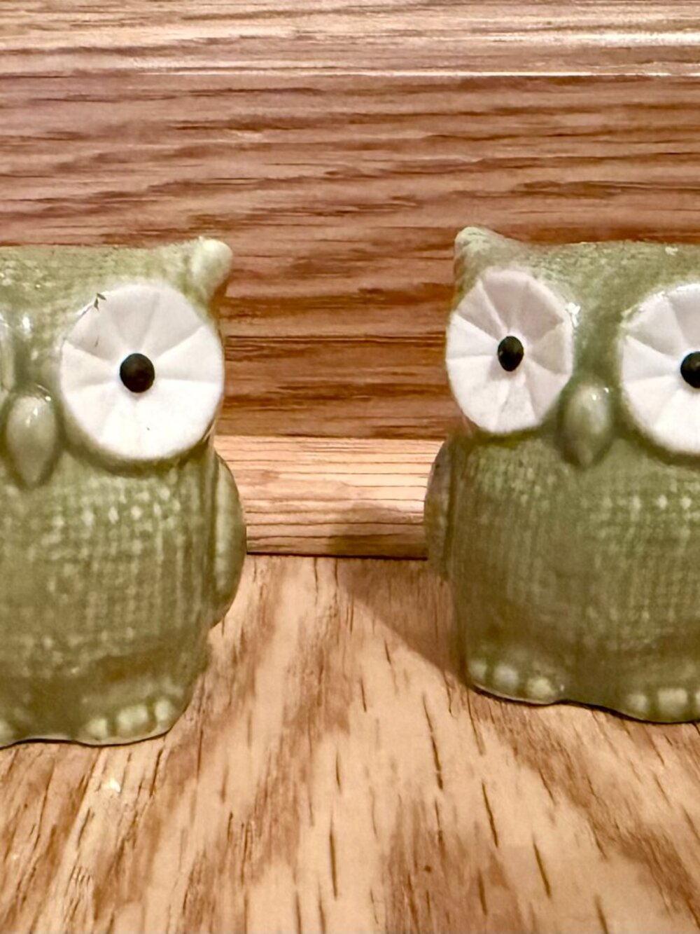Cottagecore Vintage Salt And Pepper Shakers Set Ceramic Olive Green